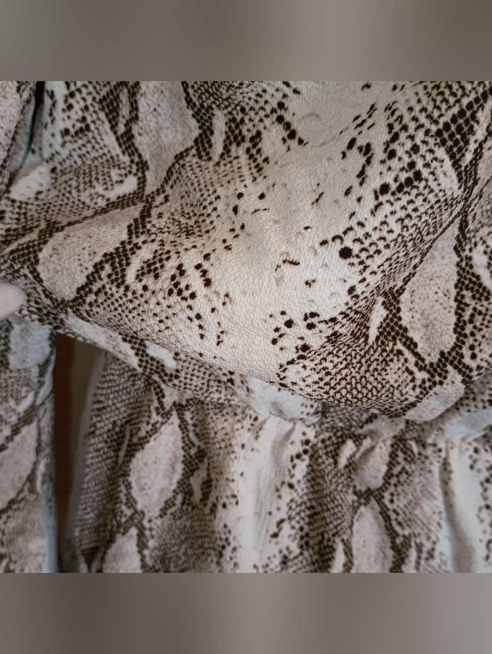 Snake Print V-Neck Women’s Swim Suit Cover up in Beige - Picture 7 of 9